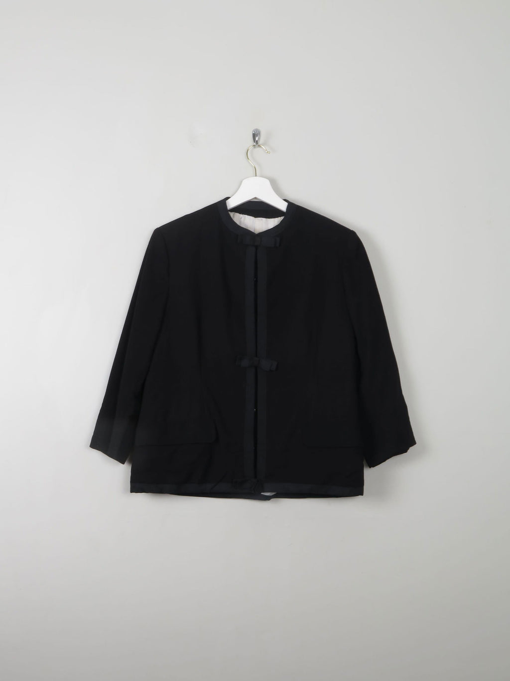 Women’s Vintage 1950s Black Wool Jacket S - The Harlequin