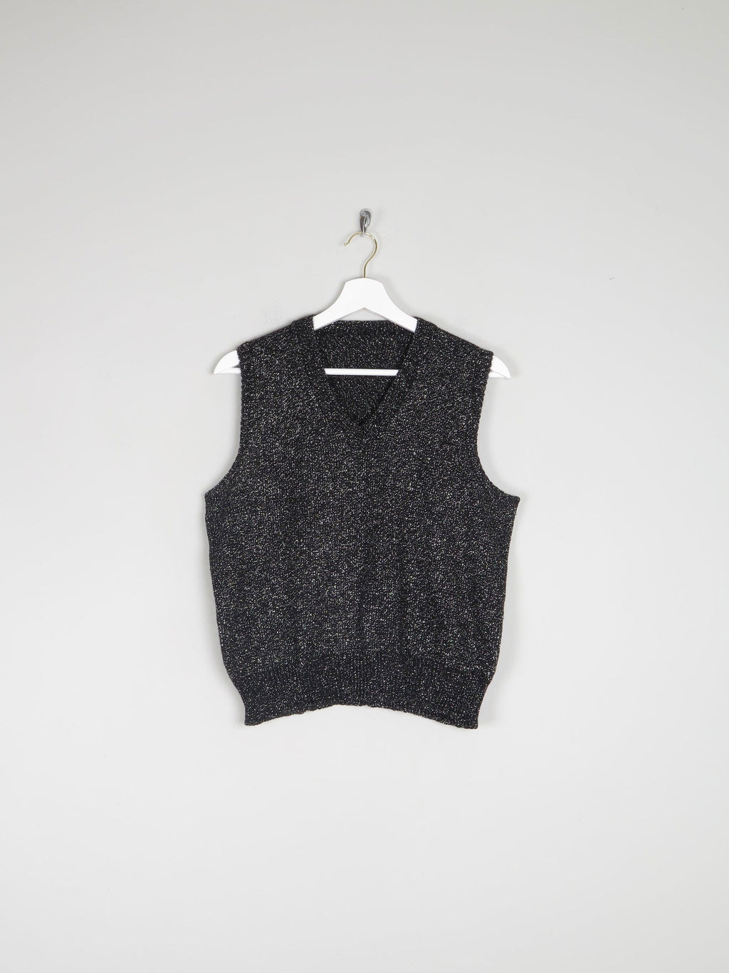 Women’s Vintage 1970s Black Lurex Tank Top S/M - The Harlequin