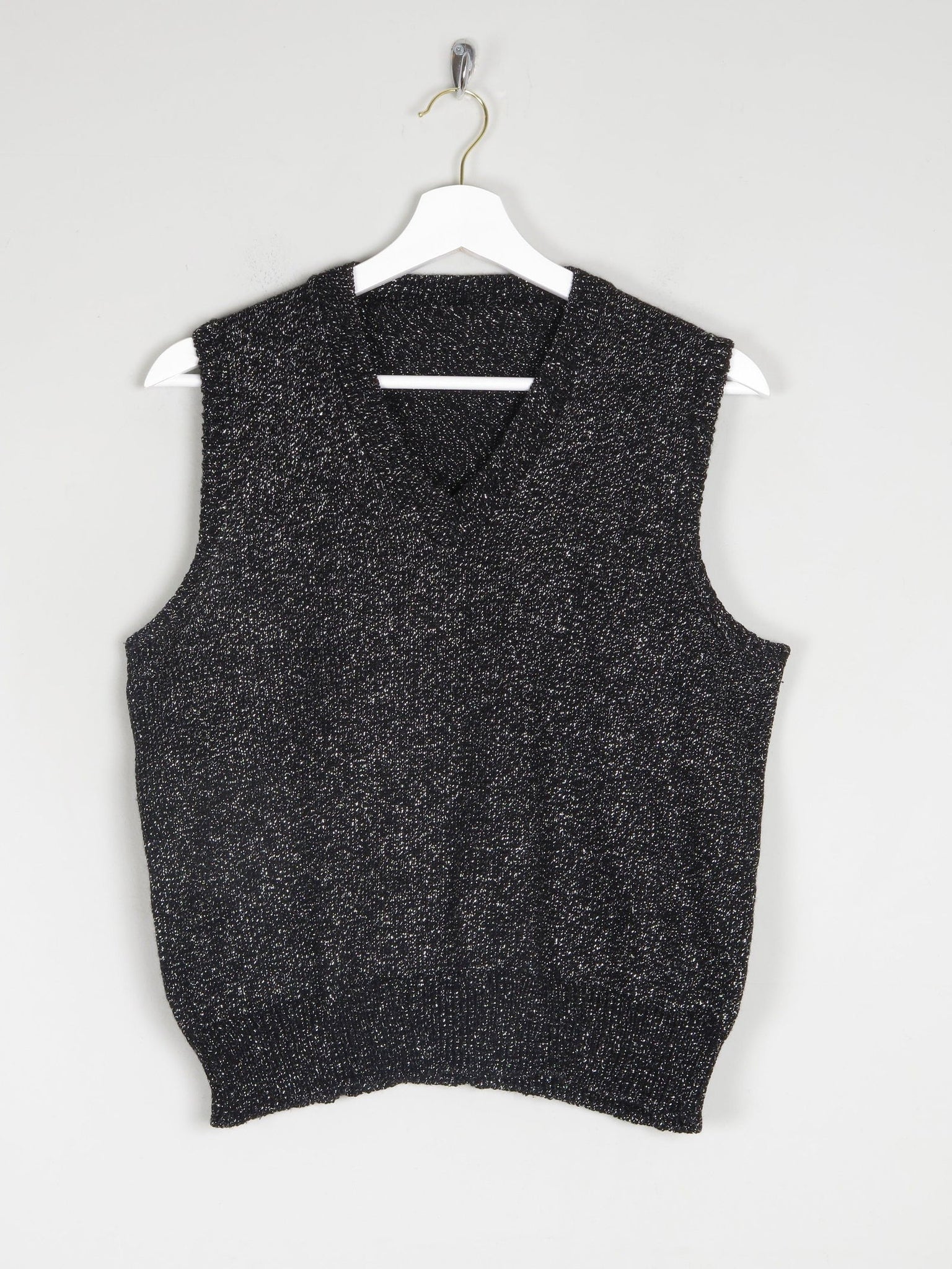 Women’s Vintage 1970s Black Lurex Tank Top S/M - The Harlequin