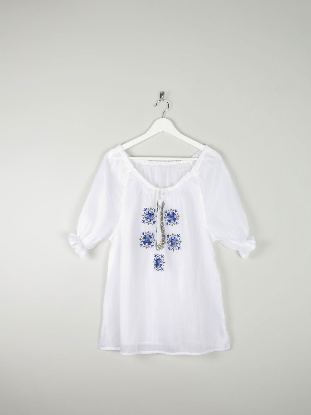 Women’s Vintage 1970s Folk Embroidered Blouse M/L - The Harlequin