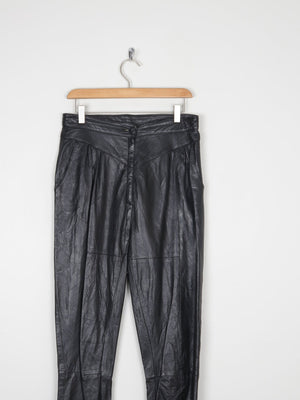 Women's Vintage 1980s Black Leather Trousers S - The Harlequin