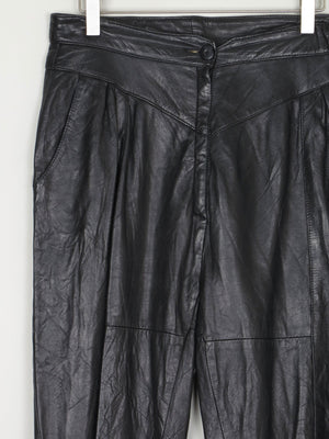 Women's Vintage 1980s Black Leather Trousers S - The Harlequin