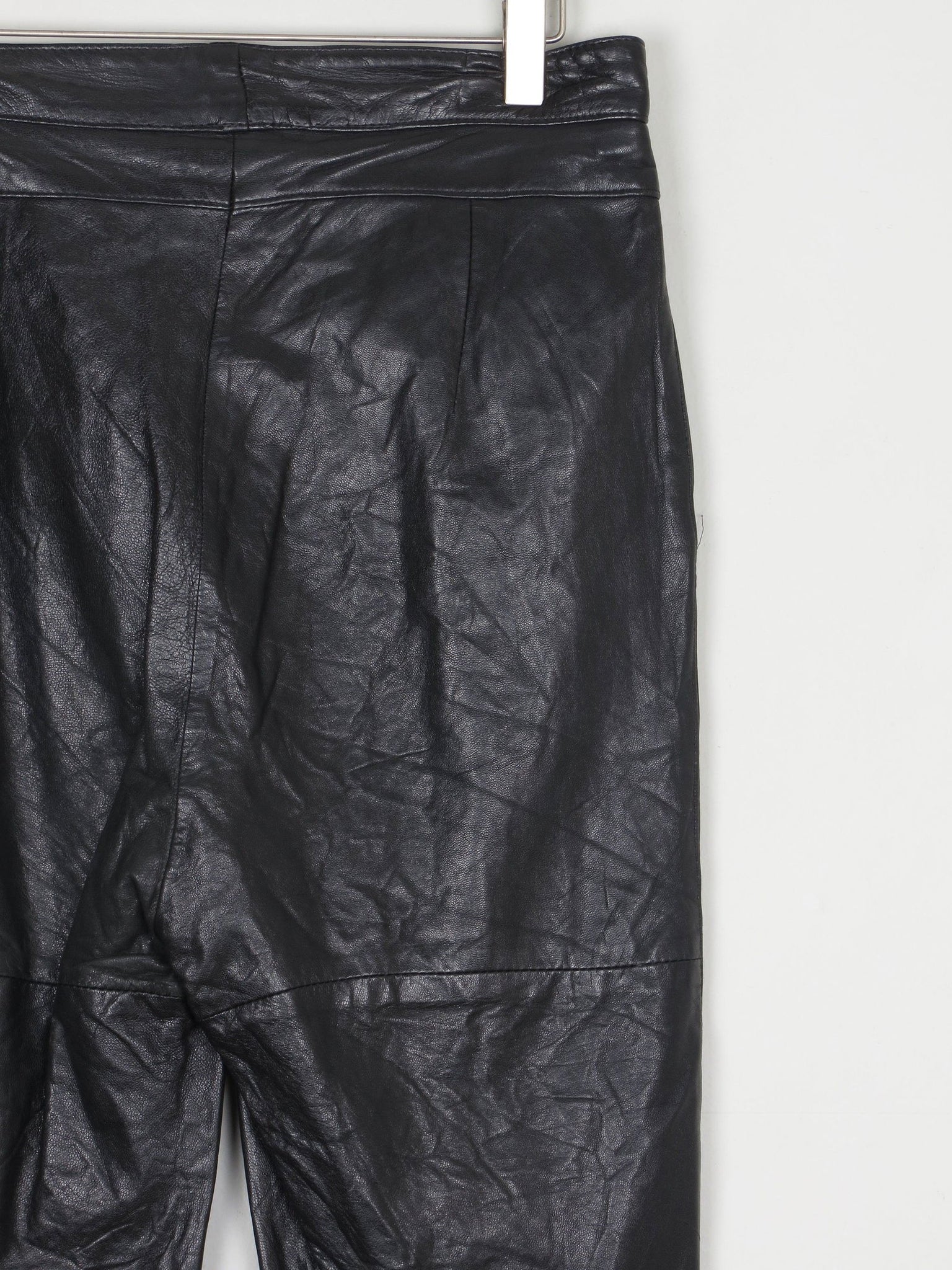 Women's Vintage 1980s Black Leather Trousers S - The Harlequin