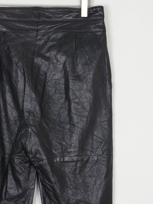 Women's Vintage 1980s Black Leather Trousers S - The Harlequin