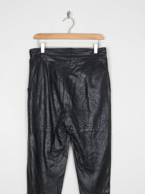 Women's Vintage 1980s Black Leather Trousers S - The Harlequin