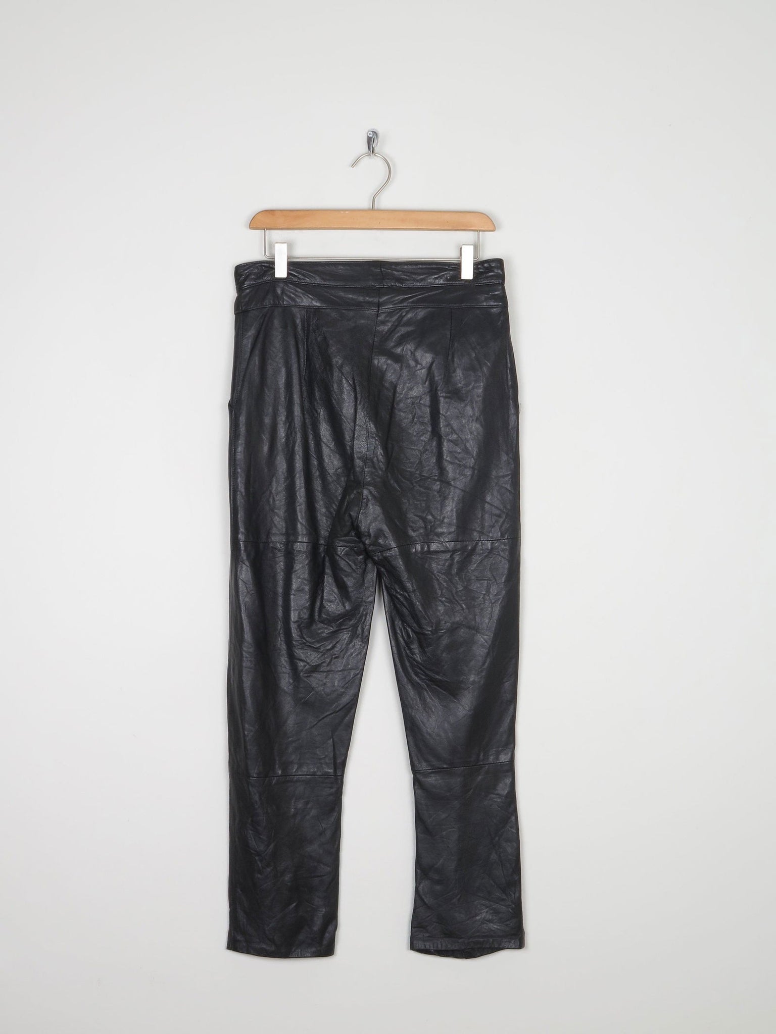 Women's Vintage 1980s Black Leather Trousers S - The Harlequin