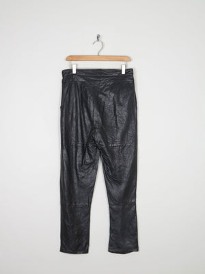 Women's Vintage 1980s Black Leather Trousers S - The Harlequin