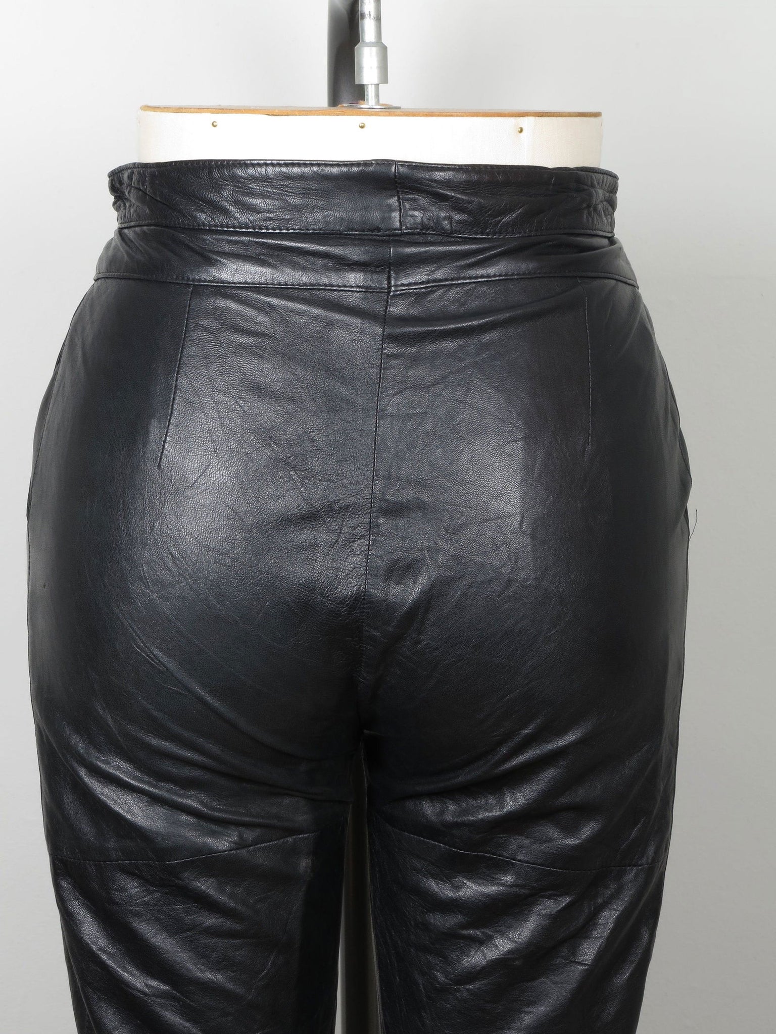 Women's Vintage 1980s Black Leather Trousers S - The Harlequin