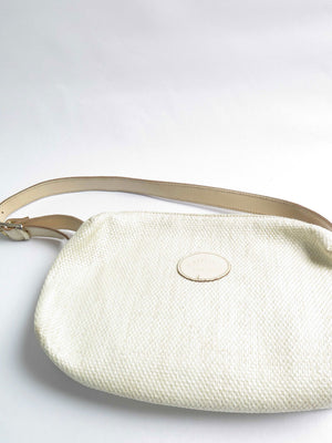 Women's Vintage 1990s Cream Straw Shoulder Bag - The Harlequin