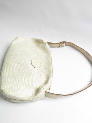 Women's Vintage 1990s Cream Straw Shoulder Bag - The Harlequin