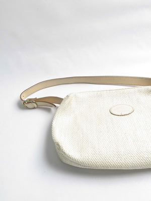 Women's Vintage 1990s Cream Straw Shoulder Bag - The Harlequin