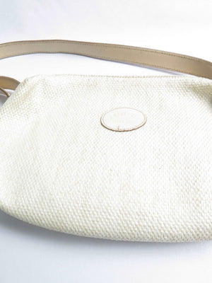 Women's Vintage 1990s Cream Straw Shoulder Bag - The Harlequin