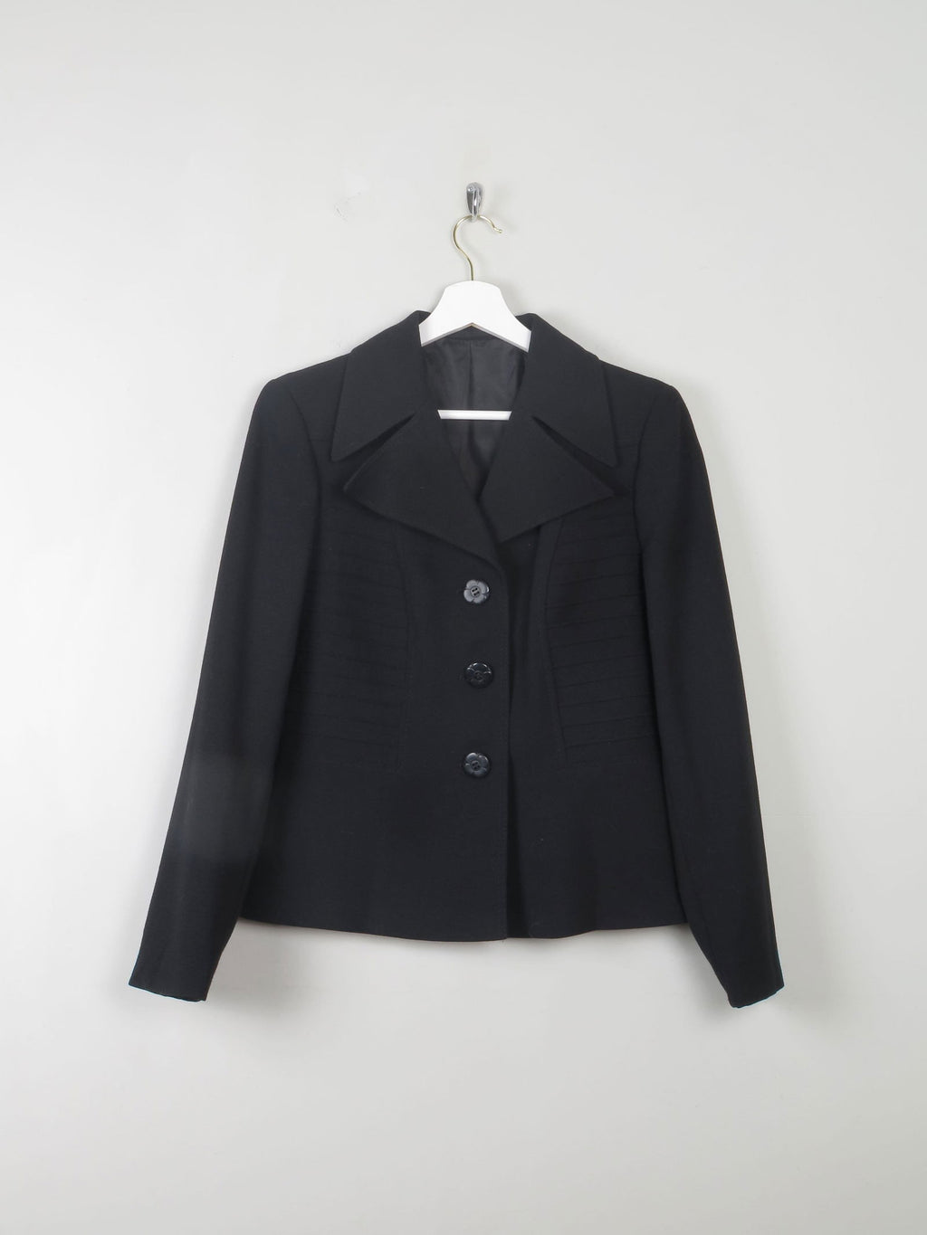 Women's Vintage 70s Black Jacket S - The Harlequin