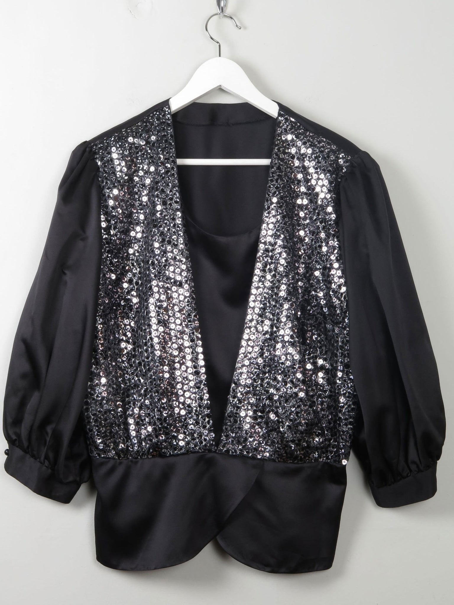 Women's Vintage 80s Glittery Top L - The Harlequin