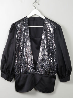 Women's Vintage 80s Glittery Top L - The Harlequin