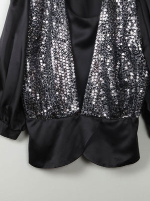 Women's Vintage 80s Glittery Top L - The Harlequin