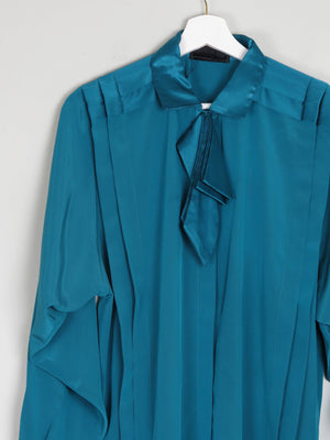 Women's Vintage Aqua Green Blouse With Bow Detail XS/S - The Harlequin