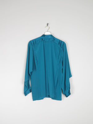 Women's Vintage Aqua Green Blouse With Bow Detail XS/S - The Harlequin