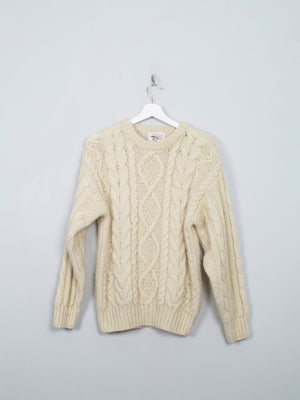 Women's Vintage Aran Cream Jumper S/M - The Harlequin
