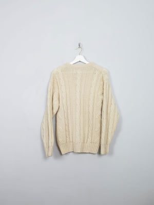 Women's Vintage Aran Cream Jumper S/M - The Harlequin