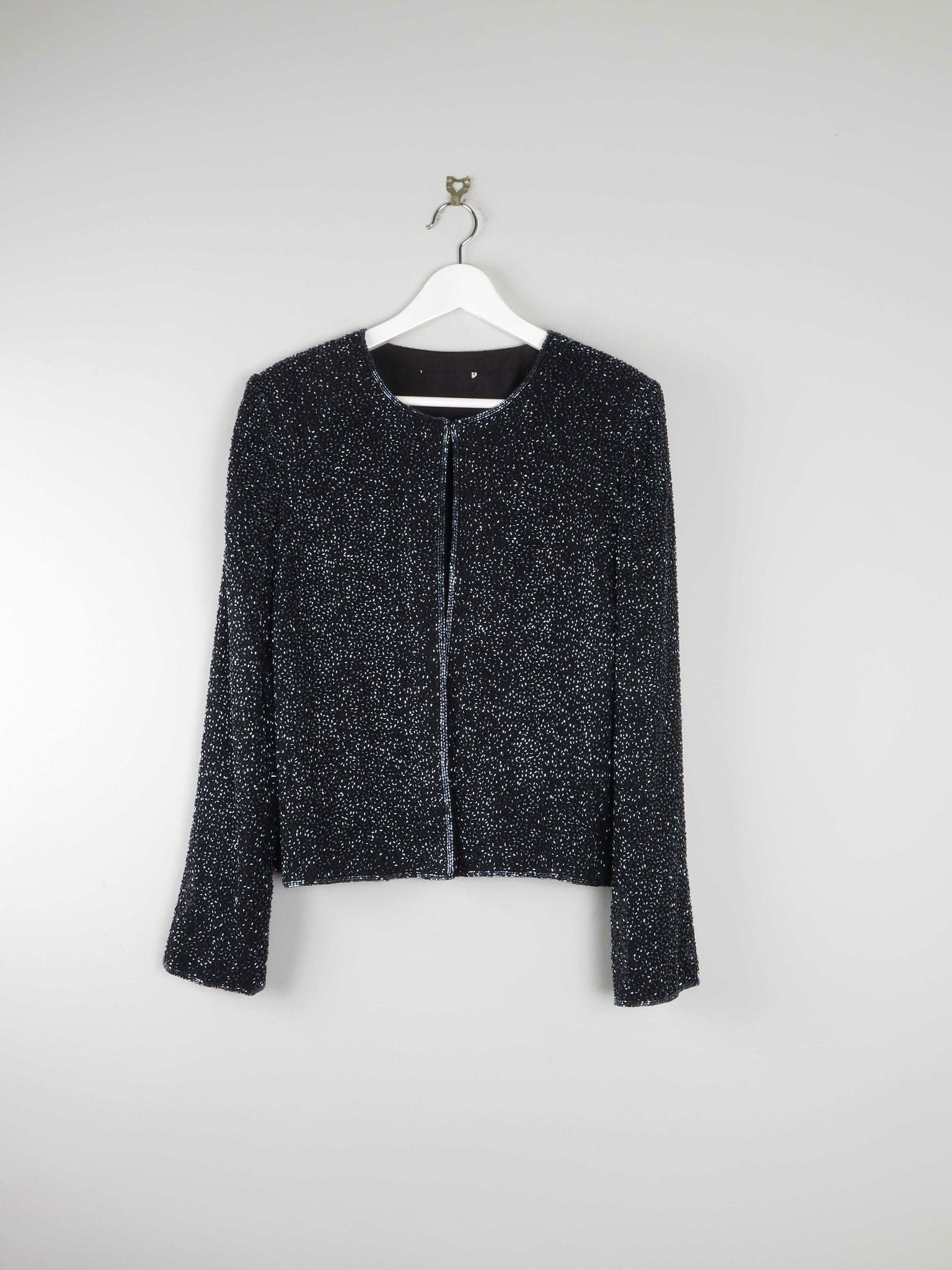 Women’s Vintage Black Beaded Cropped Jacket 10/12 - The Harlequin