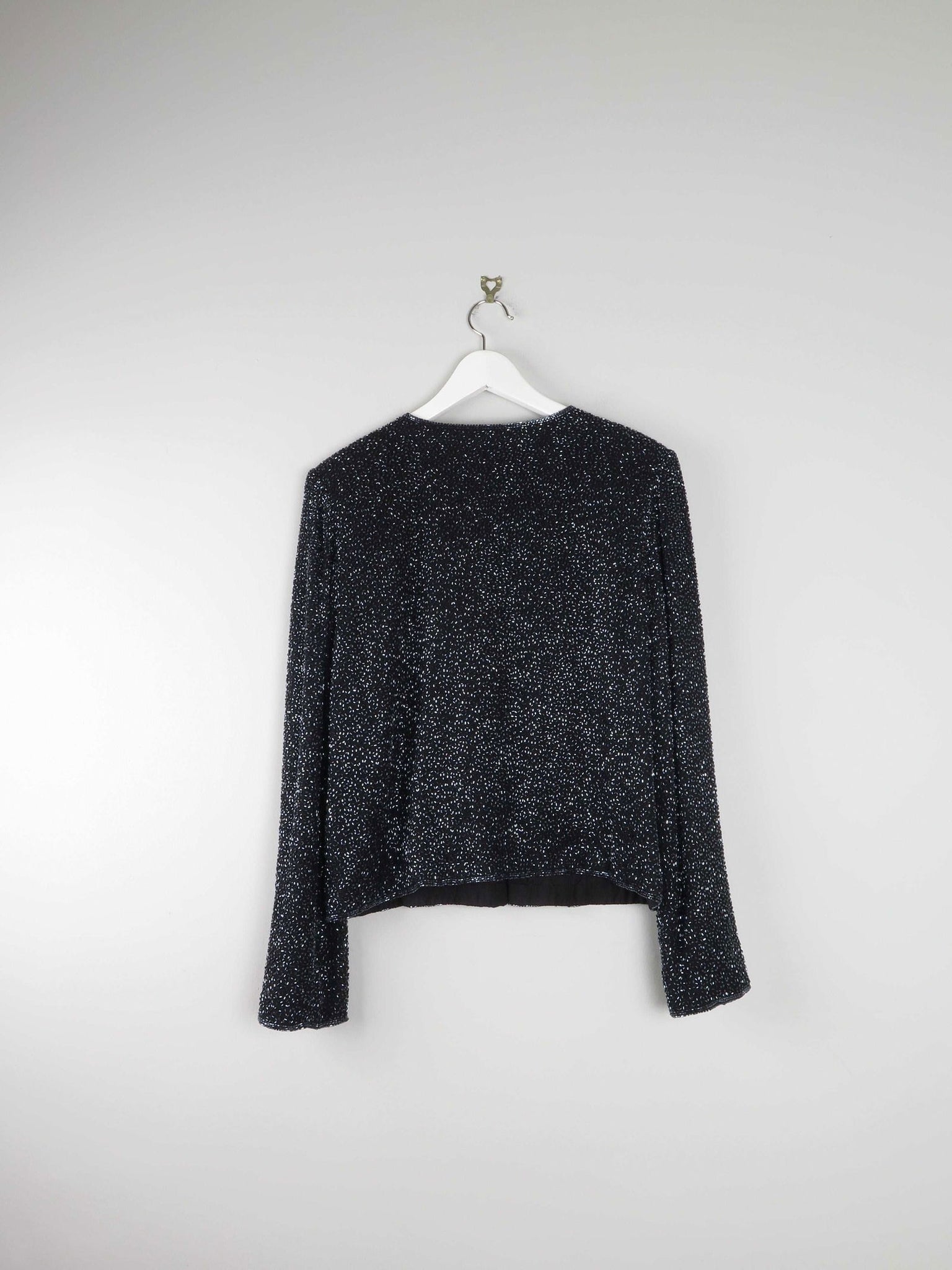 Women’s Vintage Black Beaded Cropped Jacket 10/12 - The Harlequin