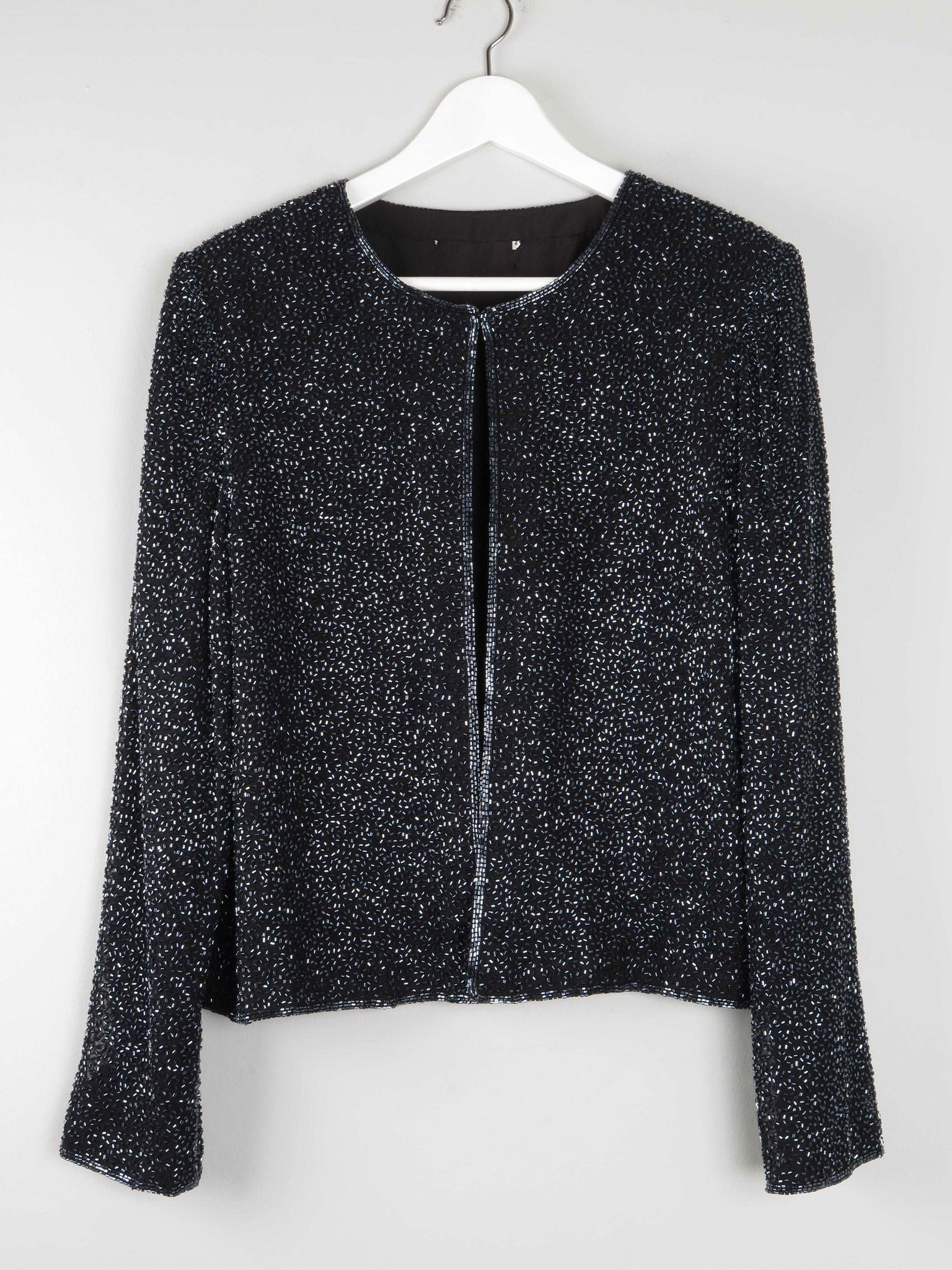 Women’s Vintage Black Beaded Cropped Jacket 10/12 - The Harlequin