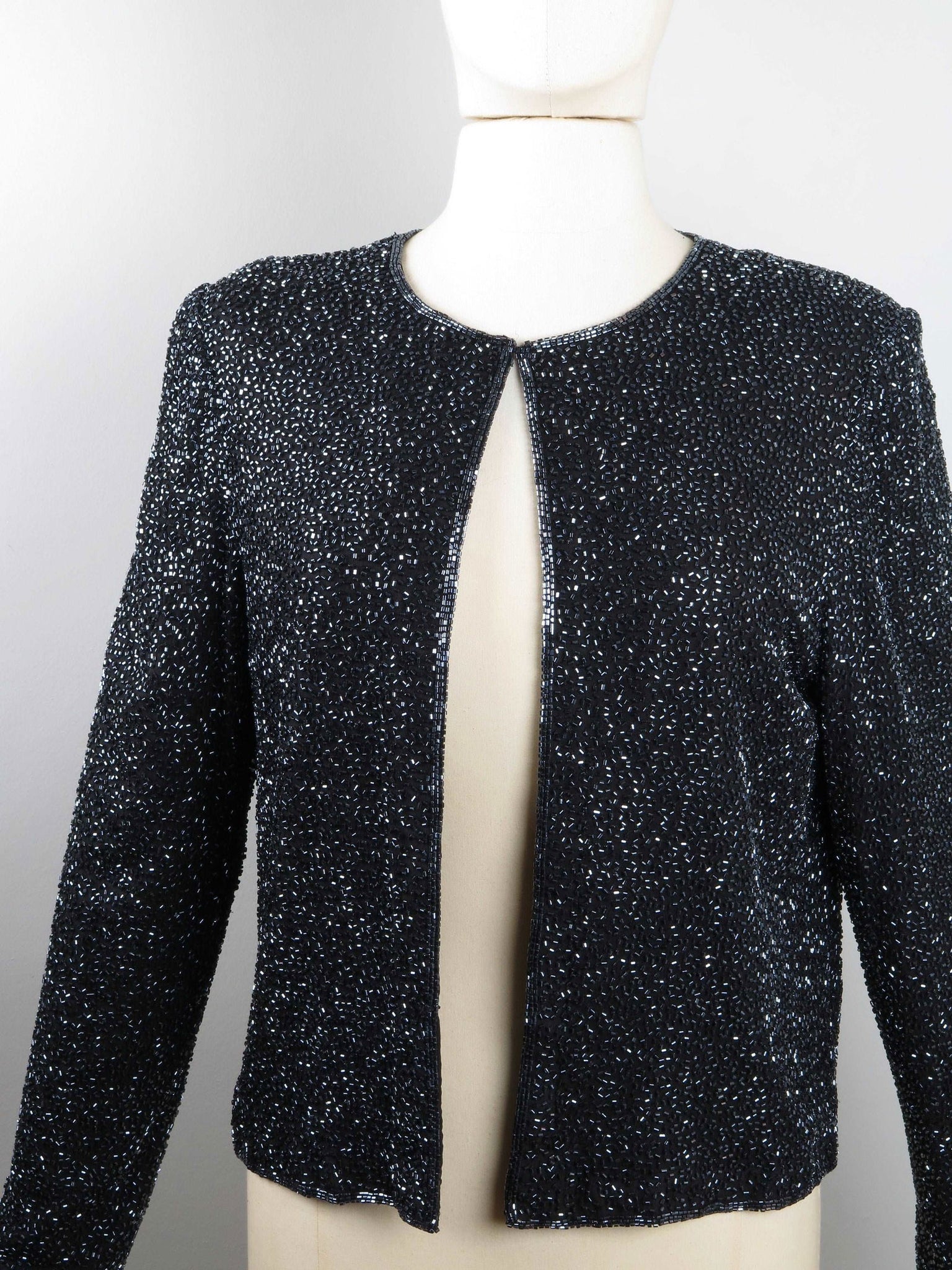 Women’s Vintage Black Beaded Cropped Jacket 10/12 - The Harlequin