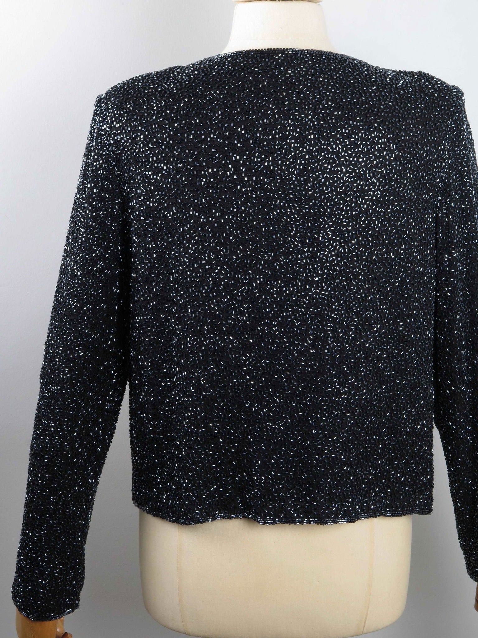 Women’s Vintage Black Beaded Cropped Jacket 10/12 - The Harlequin