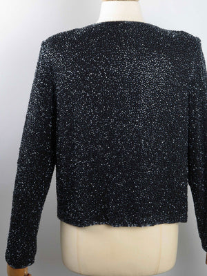 Women’s Vintage Black Beaded Cropped Jacket 10/12 - The Harlequin