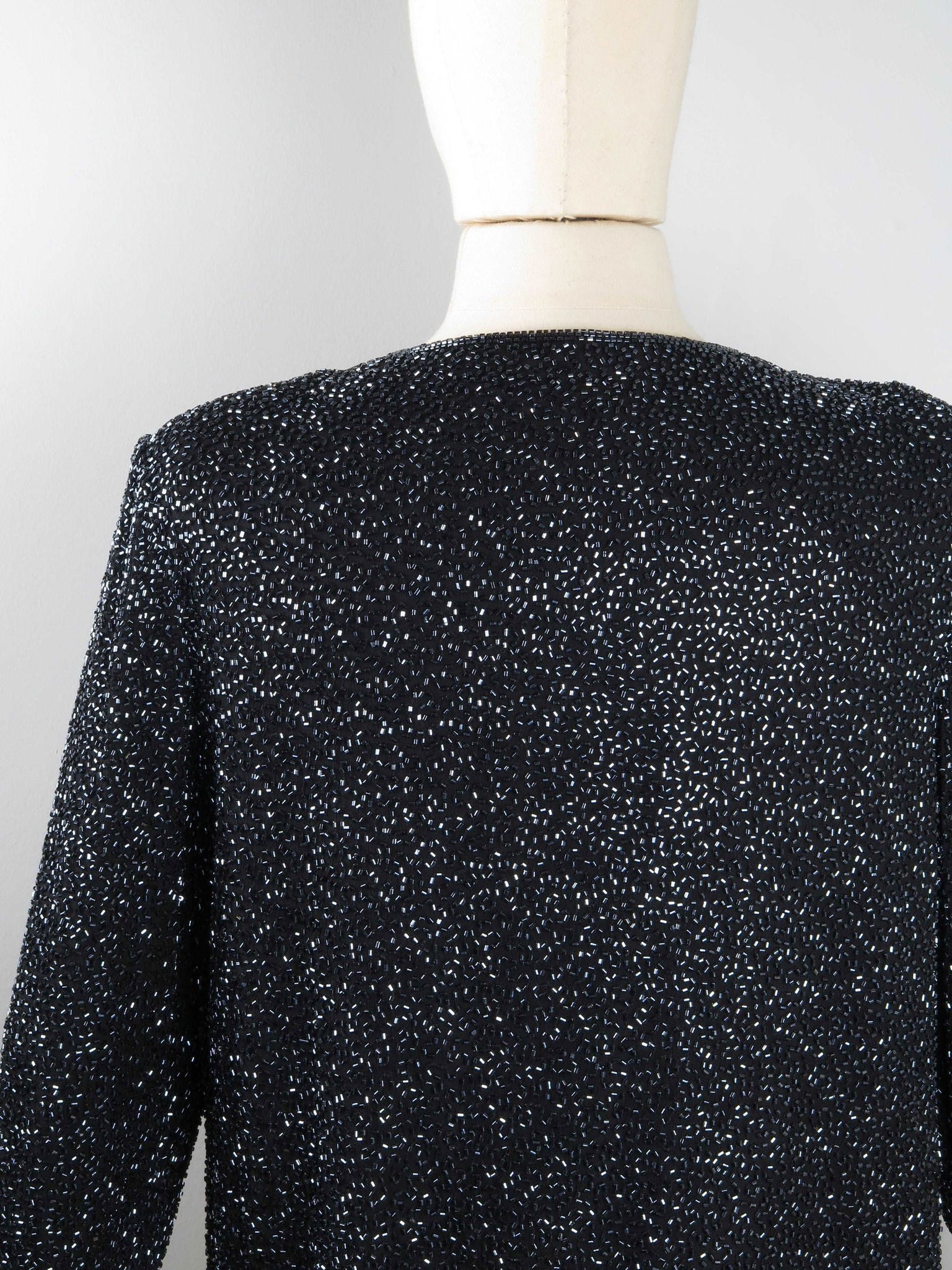 Women’s Vintage Black Beaded Cropped Jacket 10/12 - The Harlequin