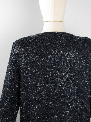 Women’s Vintage Black Beaded Cropped Jacket 10/12 - The Harlequin