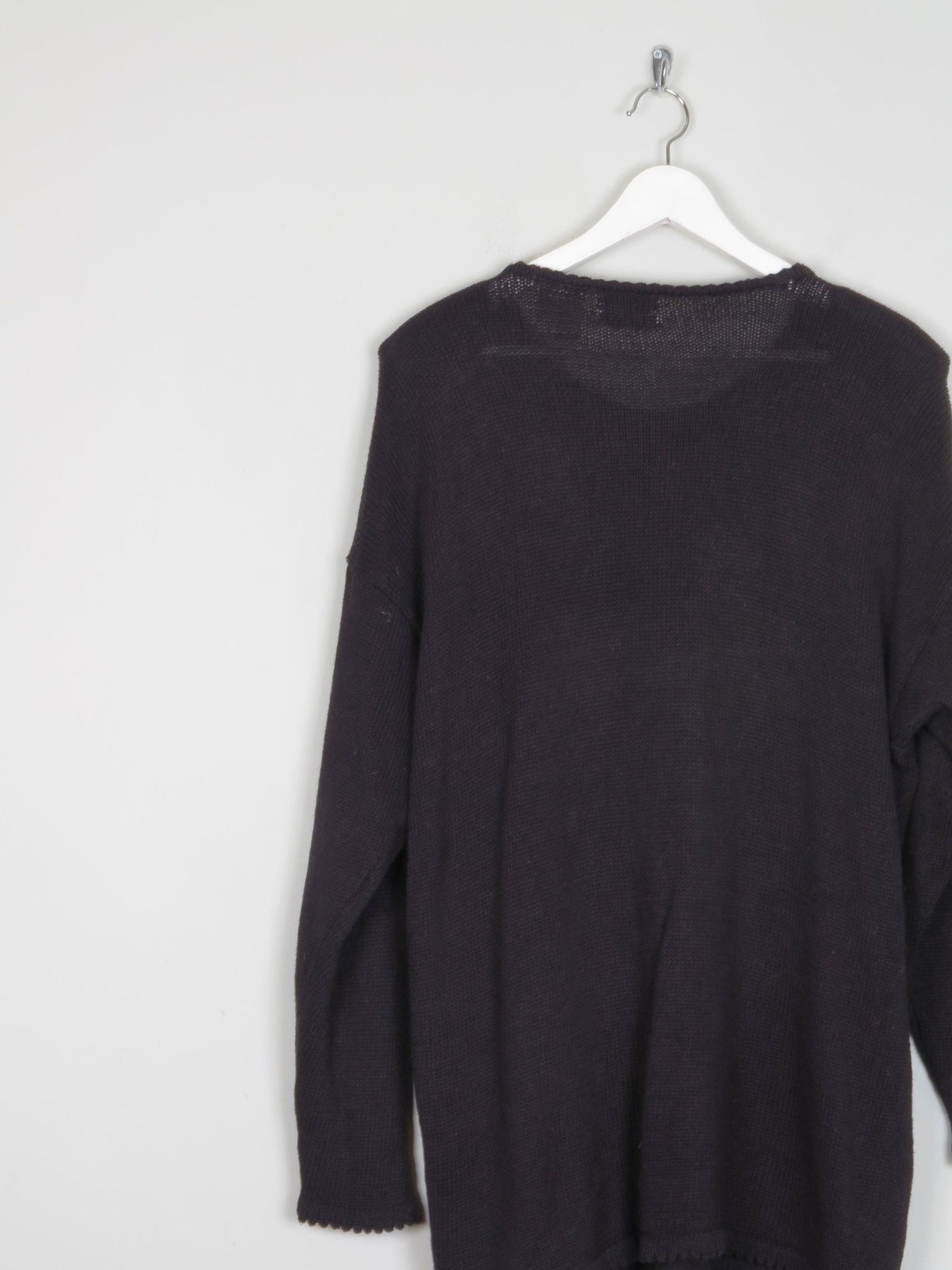 Women's Vintage Black Beaded Longline Jumper M/L - The Harlequin