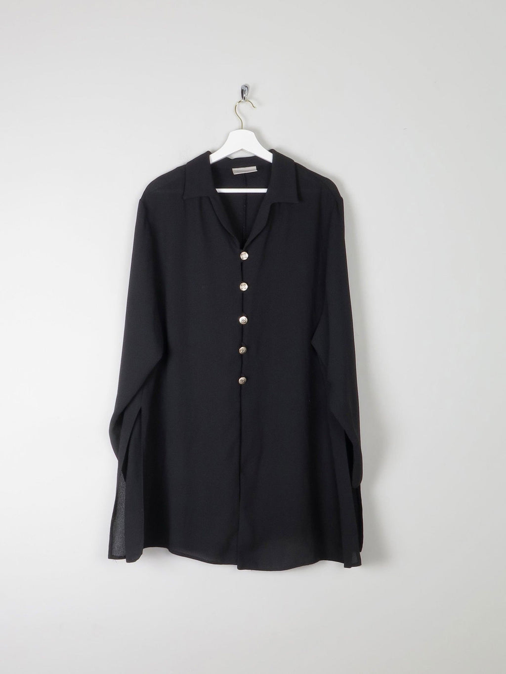 Women's Vintage Black Blouse/Tunic XL/XXL - The Harlequin