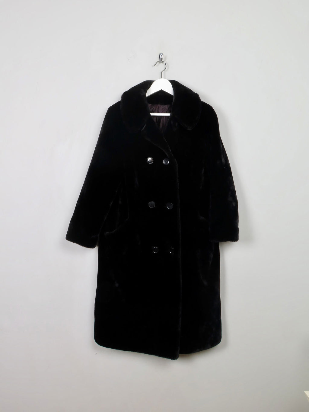 Women’s Vintage Black Faux Fur Coat M - The Harlequin
