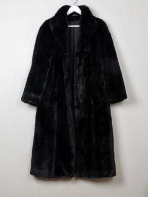 Women's Vintage Black Faux Fur Coat S/M - The Harlequin