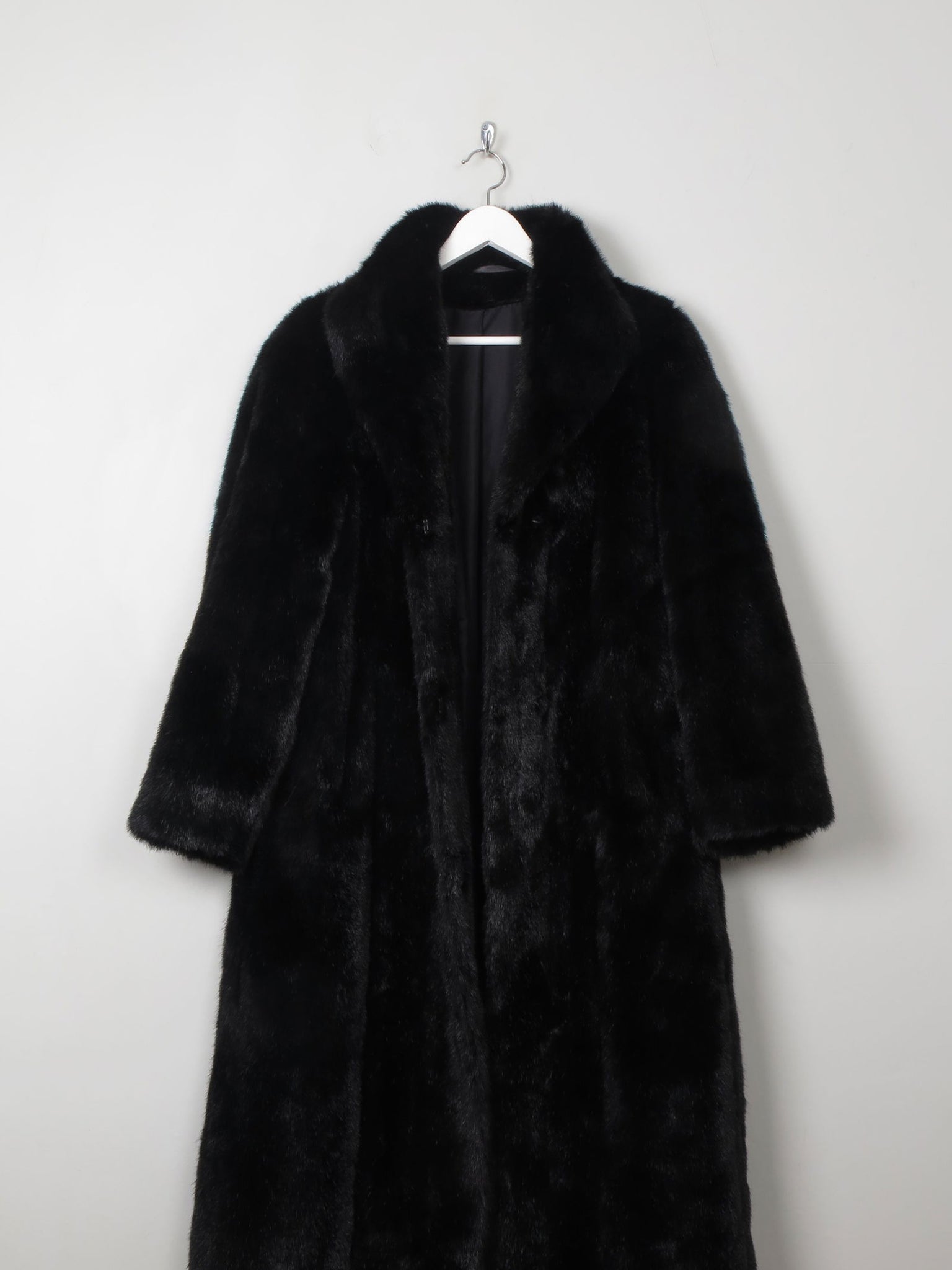 Women's Vintage Black Faux Fur Coat S/M - The Harlequin
