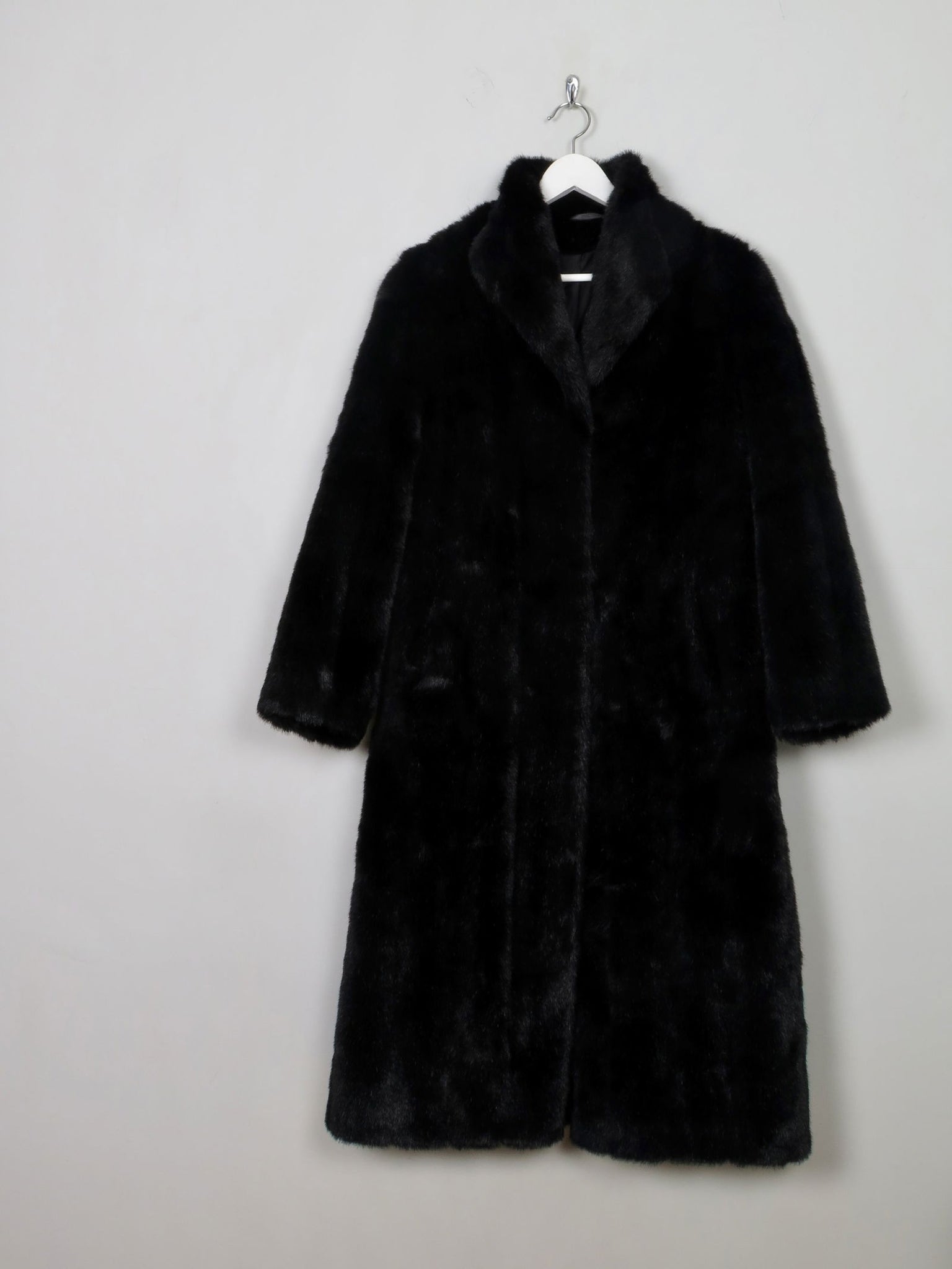 Women's Vintage Black Faux Fur Coat S/M - The Harlequin