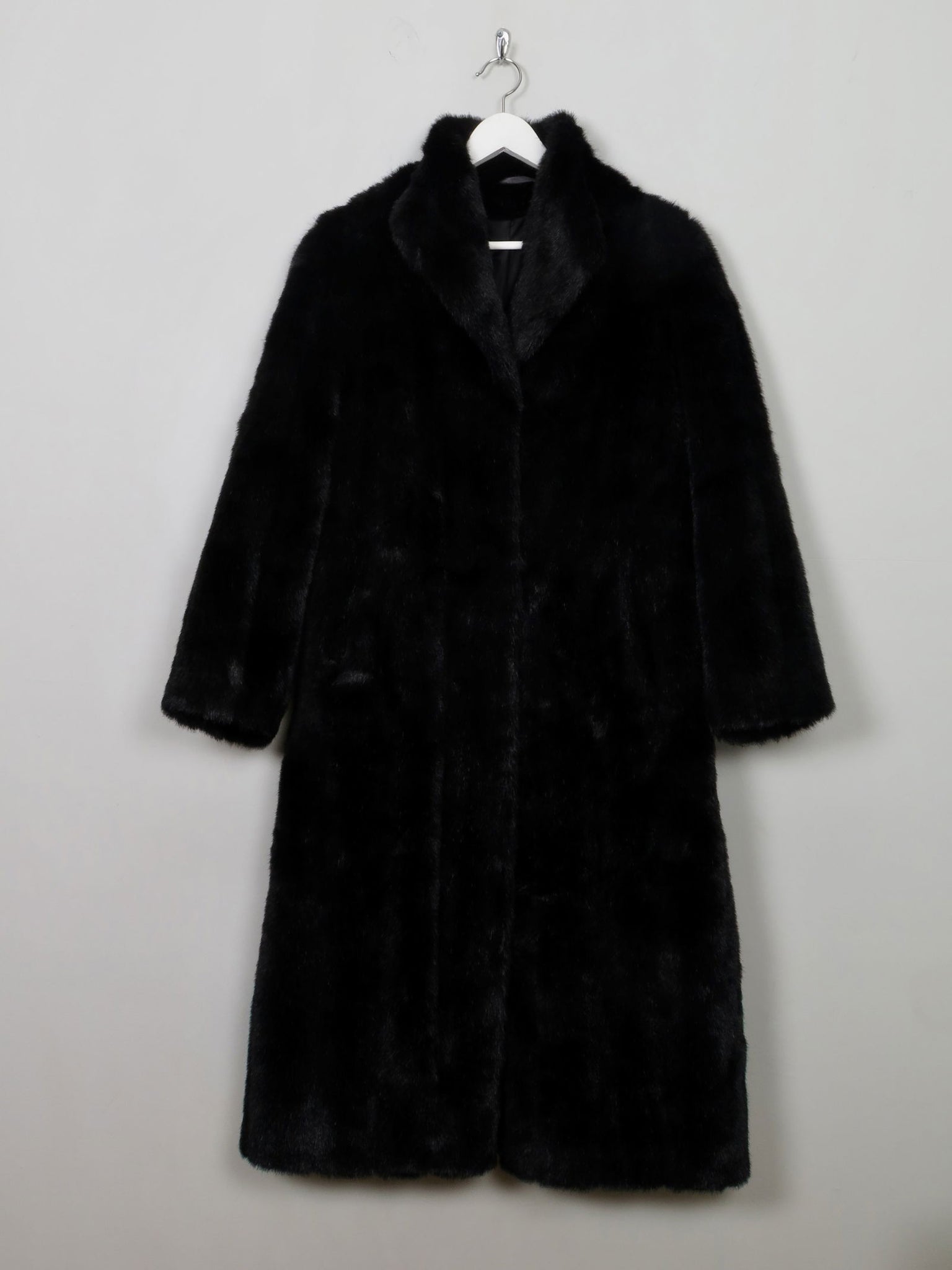 Women's Vintage Black Faux Fur Coat S/M - The Harlequin