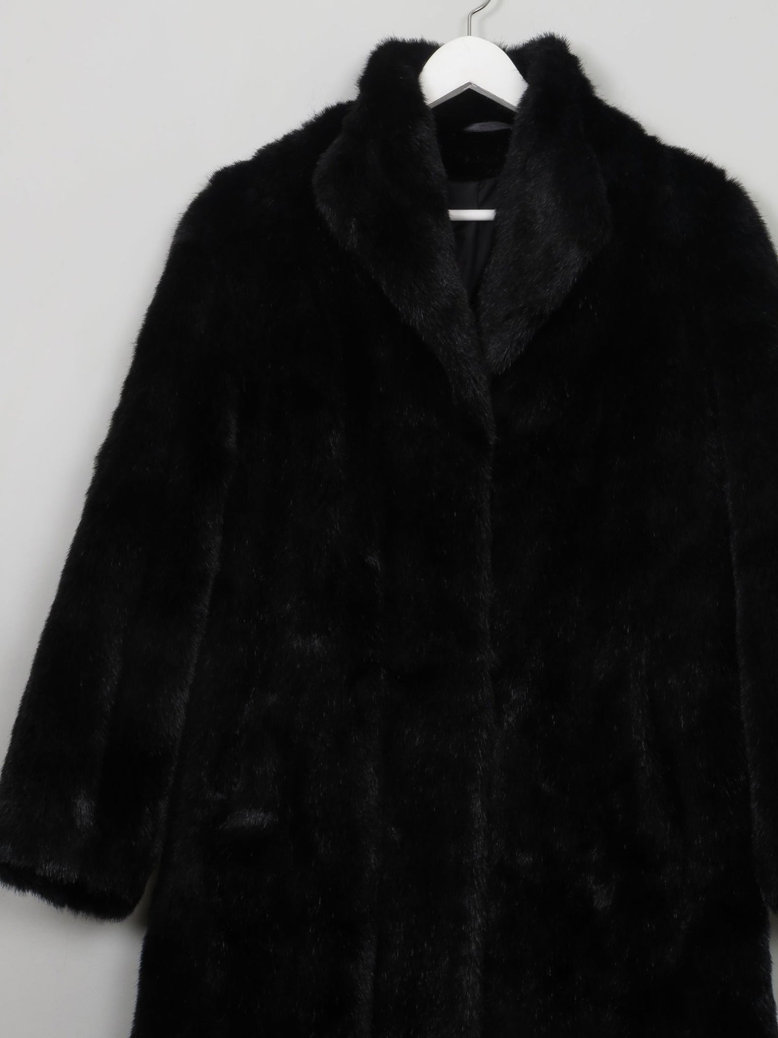 Women's Vintage Black Faux Fur Coat S/M - The Harlequin