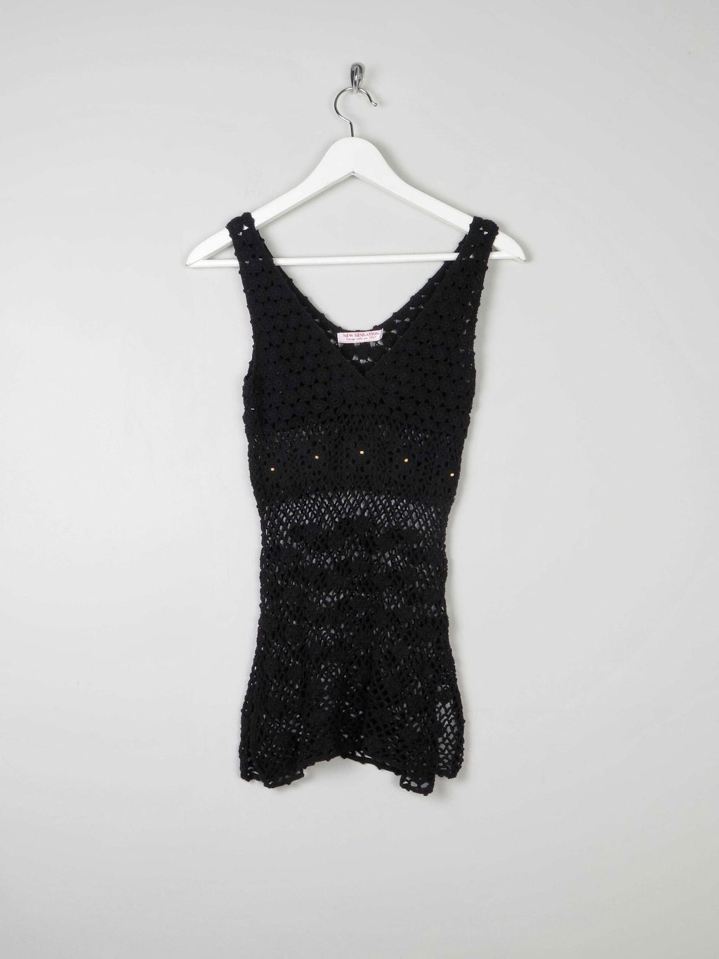 Women's Vintage Black Italian Crochet Top XS/S - The Harlequin