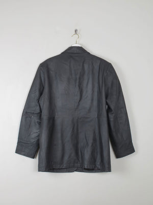 Women's Vintage Black Leather Jacket L - The Harlequin