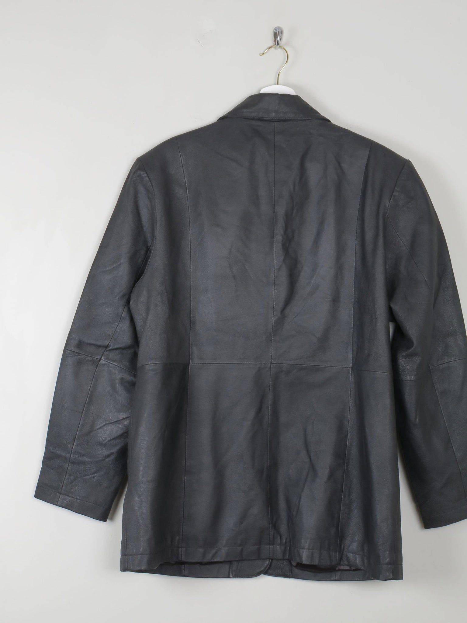 Women's Vintage Black Leather Jacket L - The Harlequin