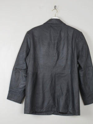 Women's Vintage Black Leather Jacket L - The Harlequin