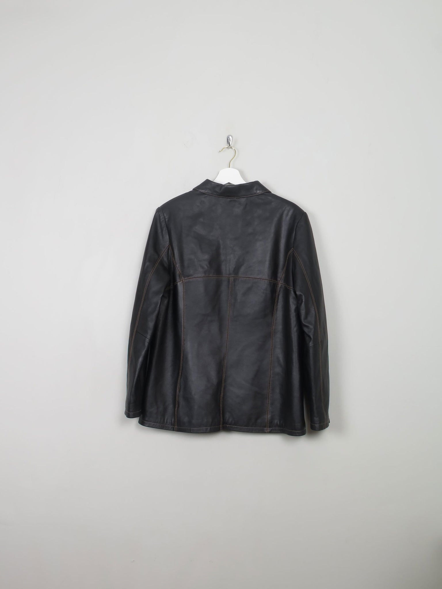 Women's Vintage Black Leather Jacket M - The Harlequin
