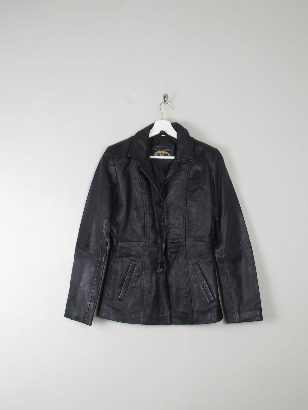 Women's Vintage Black Leather Jacket XS - The Harlequin
