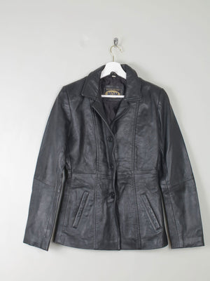 Women's Vintage Black Leather Jacket XS - The Harlequin