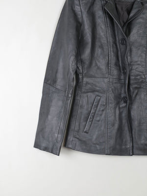 Women's Vintage Black Leather Jacket XS - The Harlequin