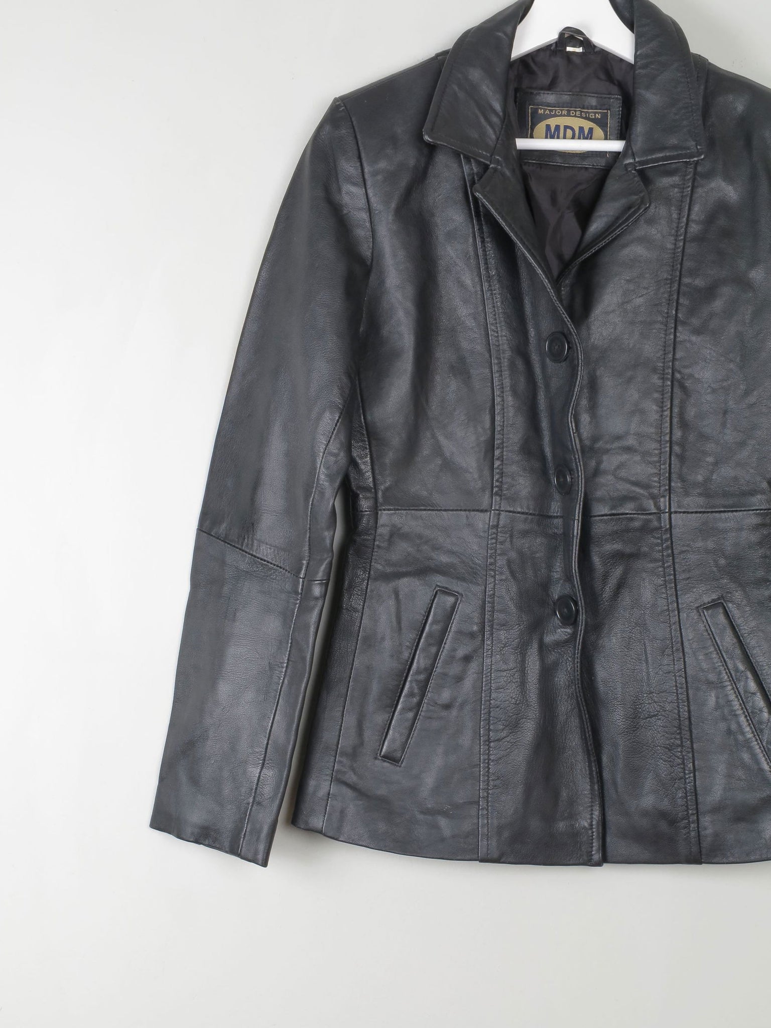 Women's Vintage Black Leather Jacket XS - The Harlequin