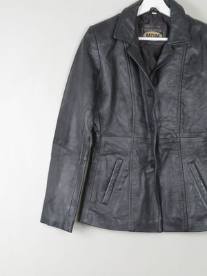 Women's Vintage Black Leather Jacket XS - The Harlequin